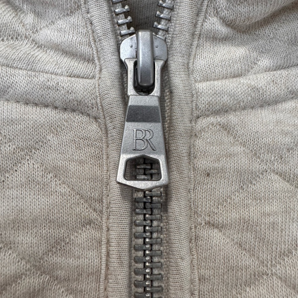 Auth.✅ NWOT Women’s Banana Republic “Heathered Oatmeal” Quilted 1/4 Zip Size XL🤍 - Picture 3 of 10